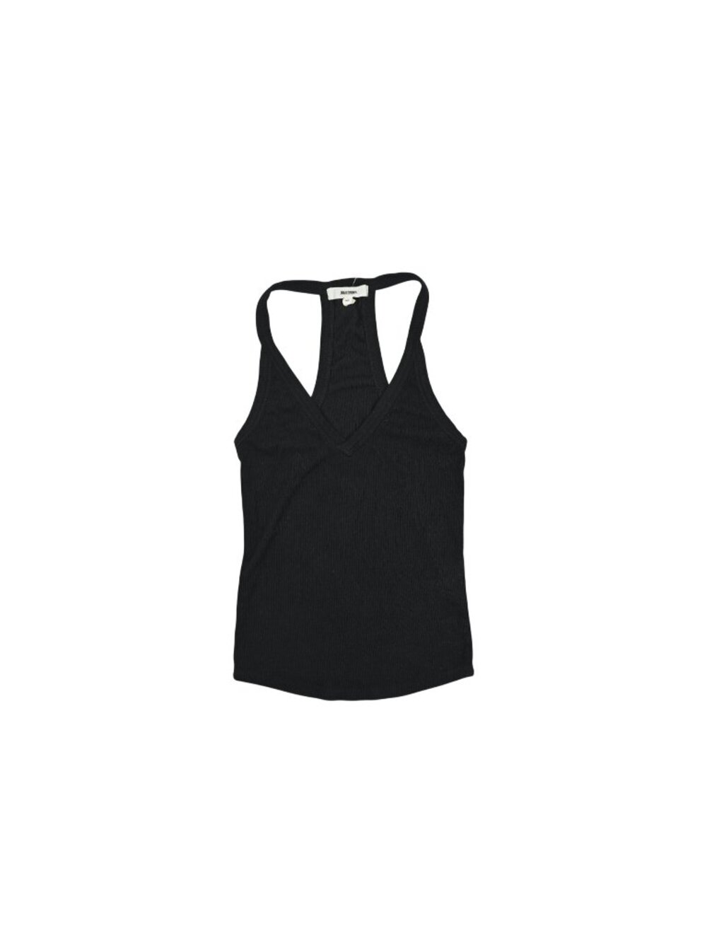 Joah Brown V Neck Racerback Tank in Black FlexRib